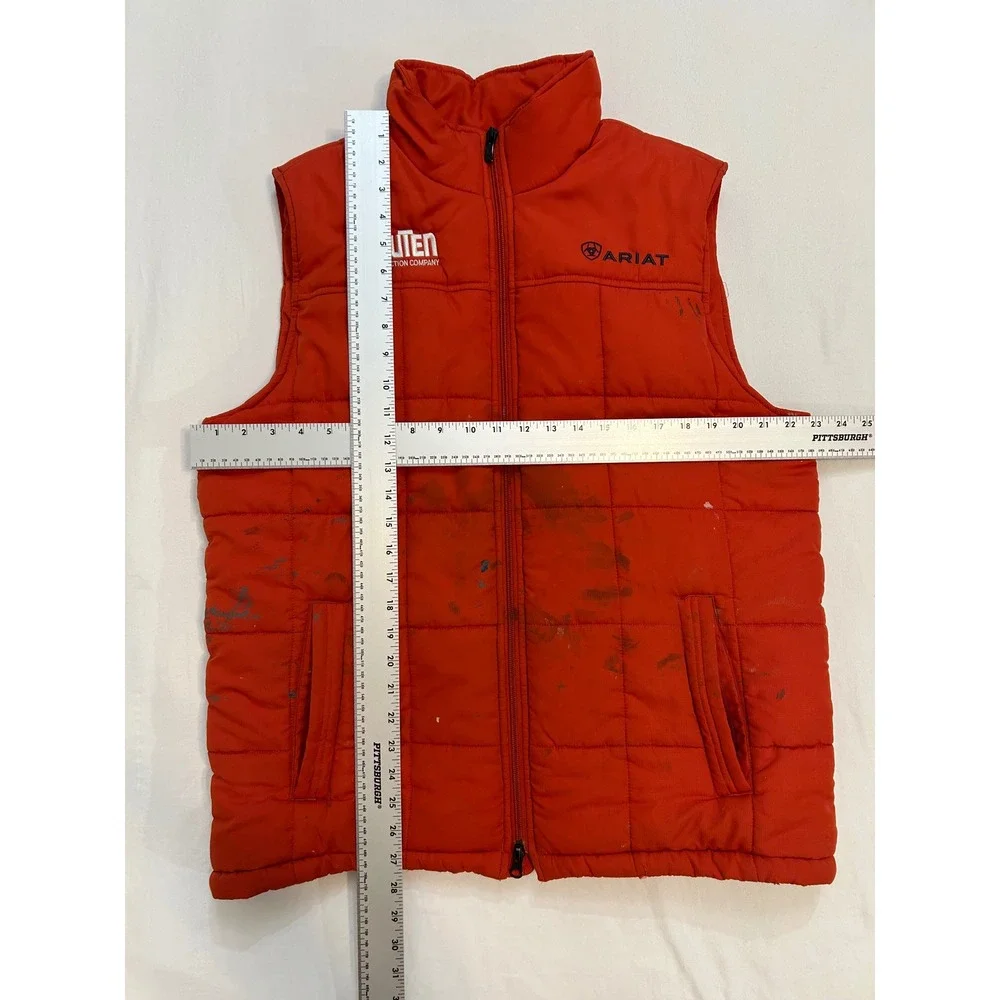 Thrashed Ariat Grungecore Distressed Mens Insulated Quilted Vest‎ Orange Size L